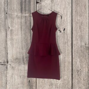 H&M Cranberry Peplum Dress